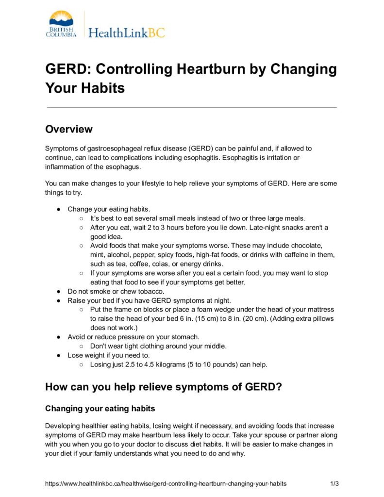 thumbnail of GERD – Controlling Heartburn by Changing Your Habits