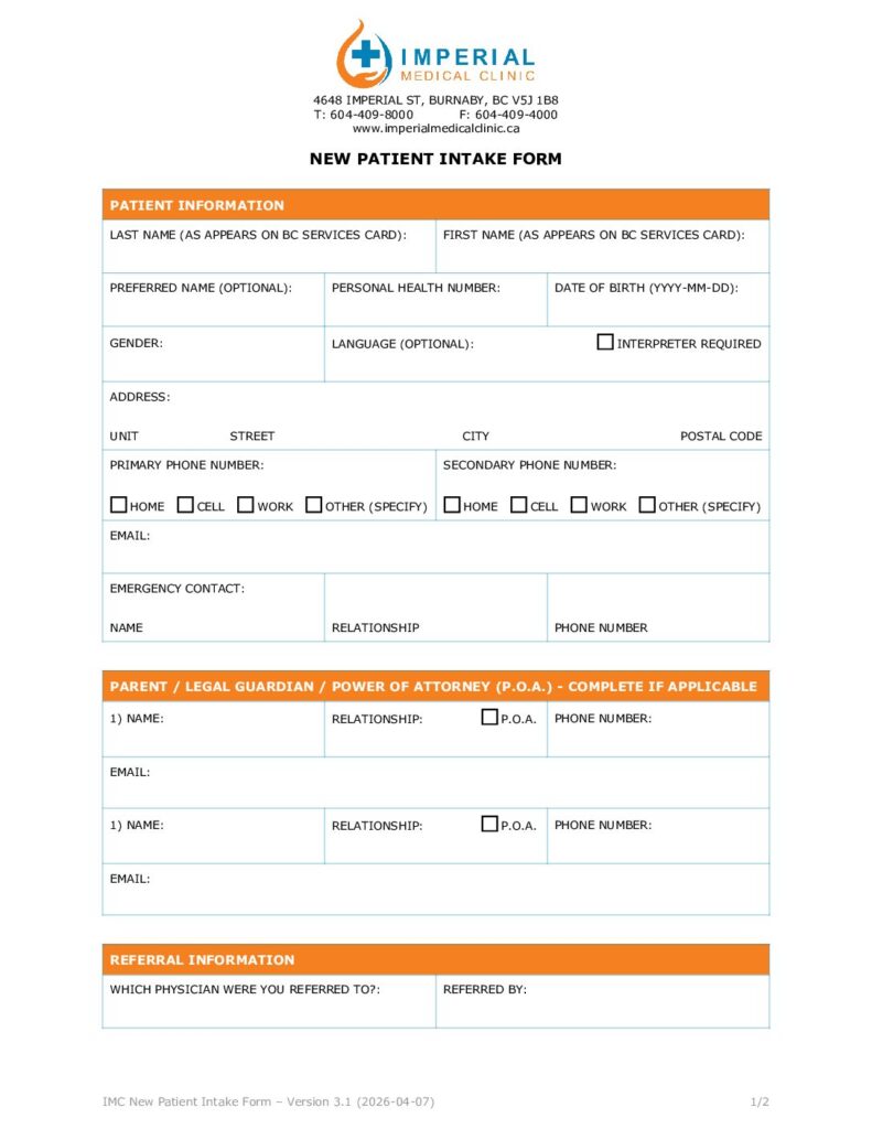 thumbnail of IMC New Patient Registration Package 2026-04-07